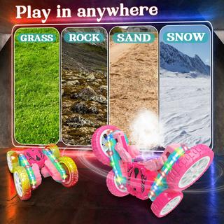 Activity-board  2,4 GHz 4WD ferngesteuertes Auto mit Scheinwerfern, 360 ° Flip RC Auto Spielzeug von 3-12 Jahren Mädchen 