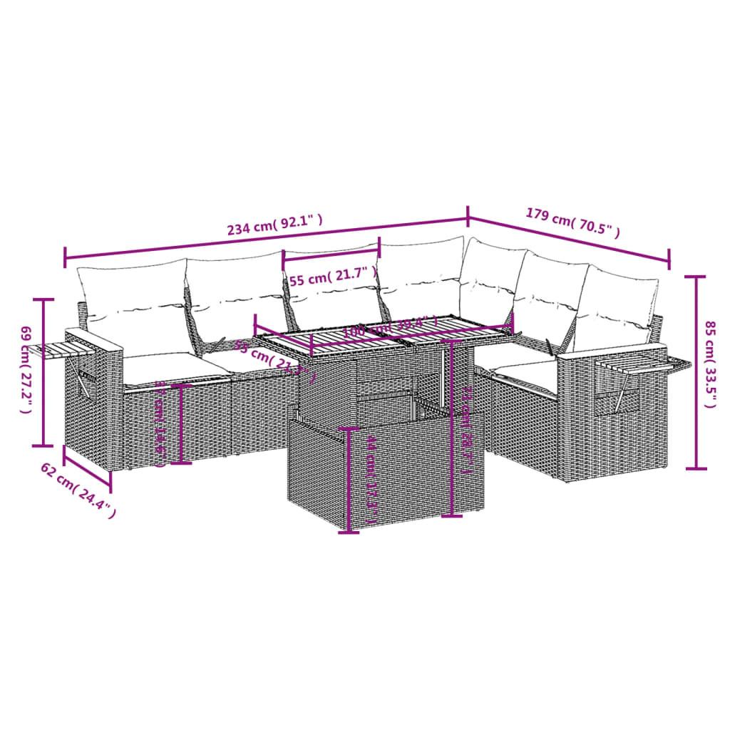 VidaXL Ensemble de canapés de jardin rotin synthétique  