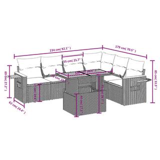 VidaXL Ensemble de canapés de jardin rotin synthétique  