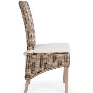 mutoni Chaise de jardin en rotin avec coussins Luzia  