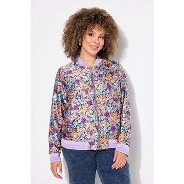 Wendeblouson, uni/Blüten, Collegekragen, Rippbündchen