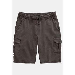 JP1880  Bermuda en molleton. Délavage vintage, taille élastique et poches cargo gris graphite 