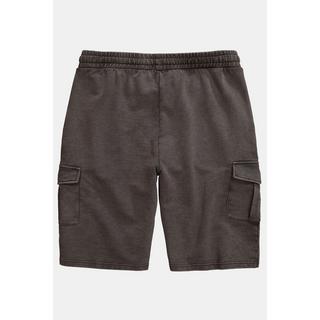 JP1880  Bermuda en molleton. Délavage vintage, taille élastique et poches cargo gris graphite 