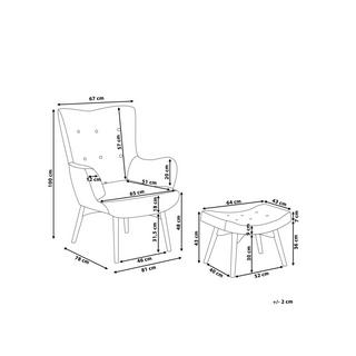 Beliani Fauteuil à oreilles en Polyester Rétro VEJLE  