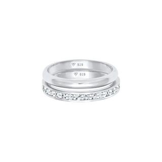 Elli  Ring Kristalle Memoire Bandring Basic 2Er Set 925 Sterling Silber 