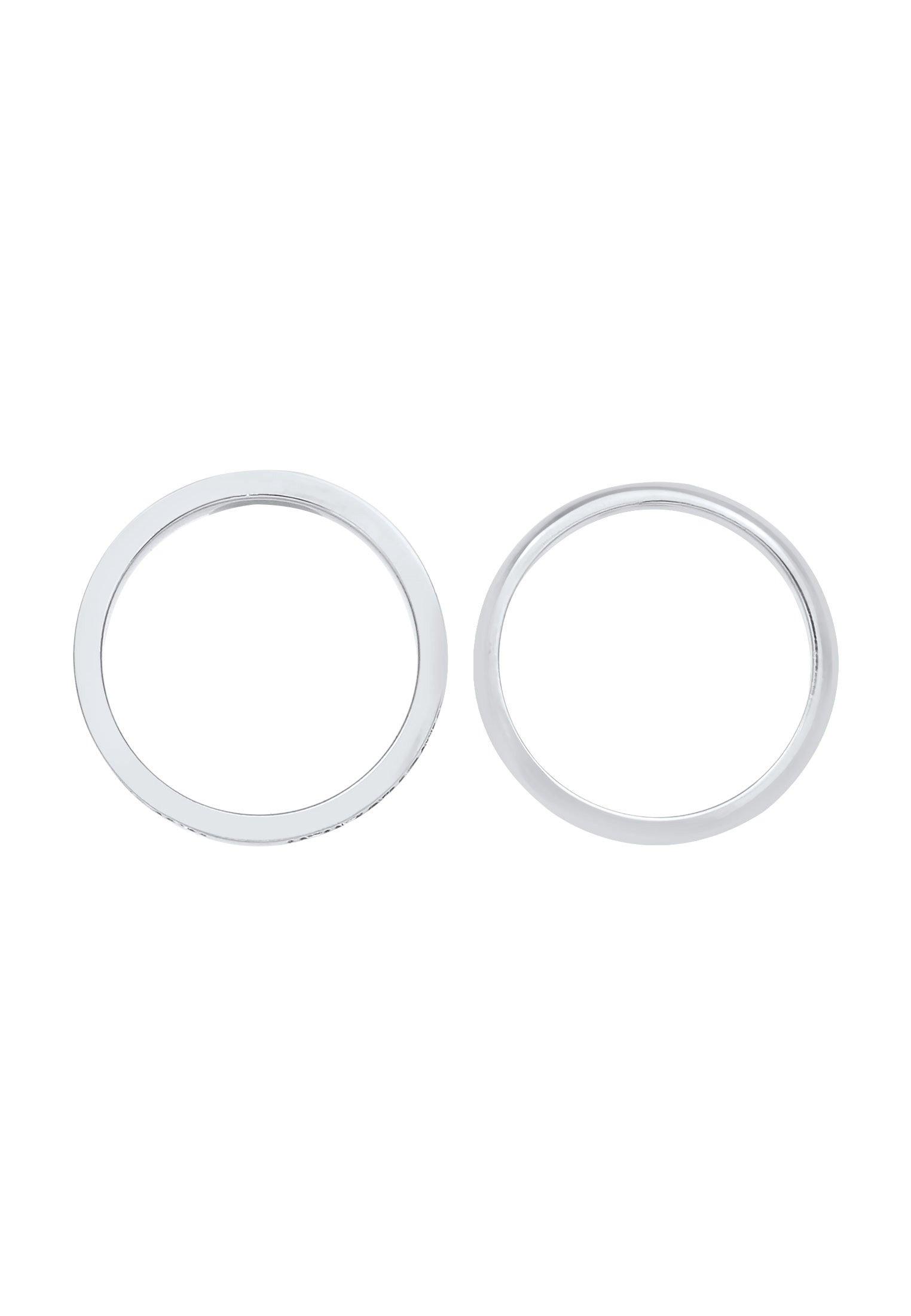 Elli  Ring Kristalle Memoire Bandring Basic 2Er Set 925 Sterling Silber 