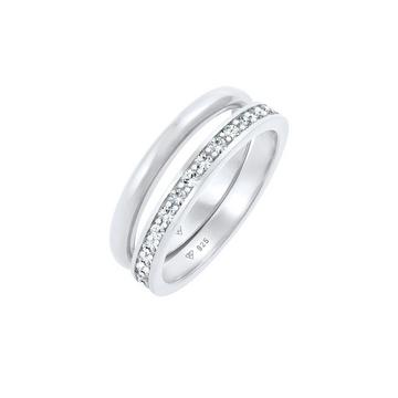 Bague Kristalle Memoire Bandring Basic 2Er Set 925 Silber