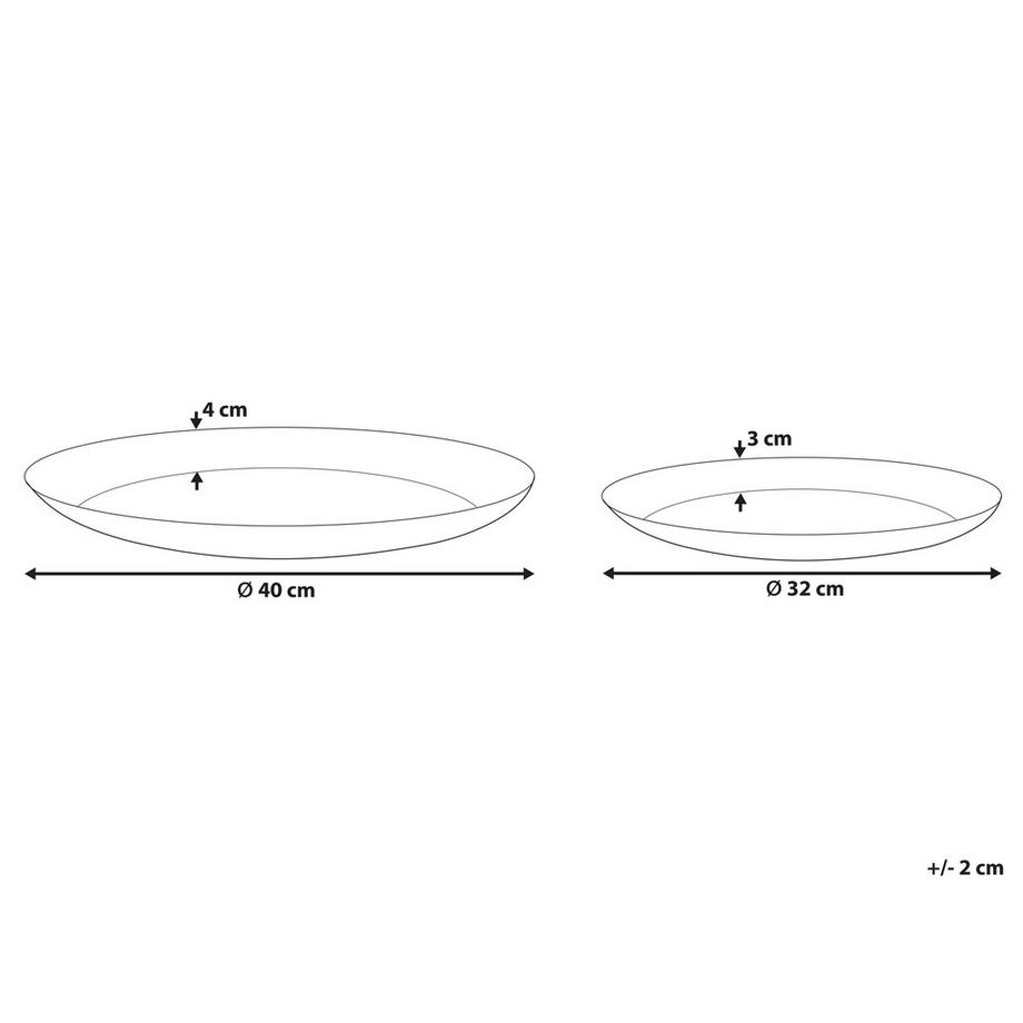 Beliani Lot de 2 boîtes à bibelots en Métal Glamour SADANE  