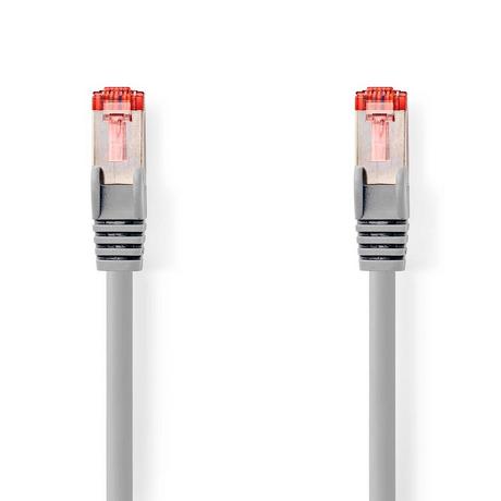 Nedis  Câble réseau CAT6 | RJ45 Mâle | RJ45 Mâle | S/FTP | 0,15 m | Rond | LSZH | Gris | Étiquette 