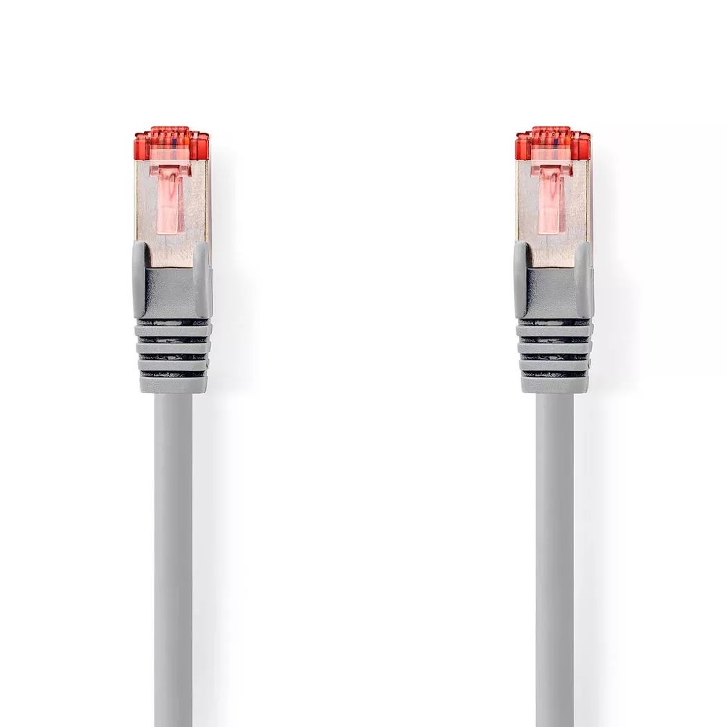 Nedis – CAT6-Netzwerkkabel | RJ45-Stecker S/FTP 0,15m Rund LSZH Grau Etikett, One Size