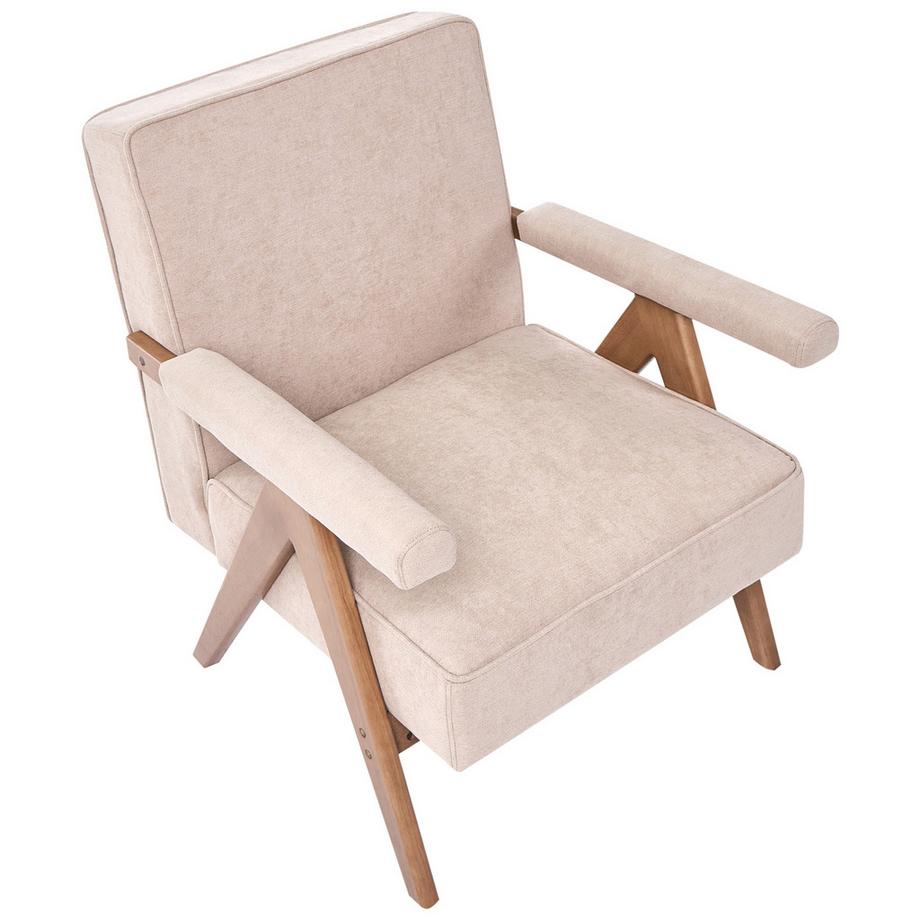 Beliani Fauteuil en Lin synthétique Minimaliste EVJE  