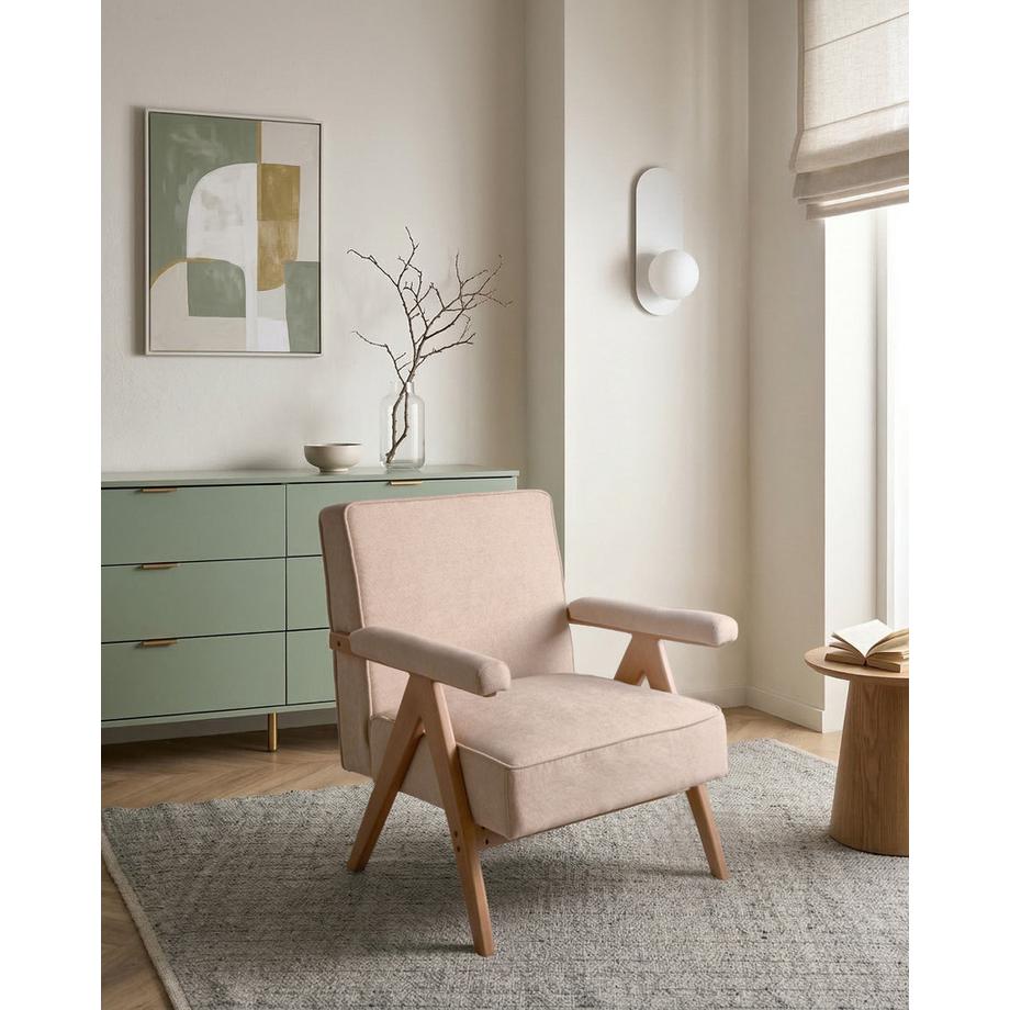 Beliani Fauteuil en Lin synthétique Minimaliste EVJE  