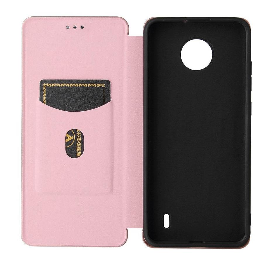 Cover-Discount  custodia Nokia C20 - Custodia flip look carbonio rosa 