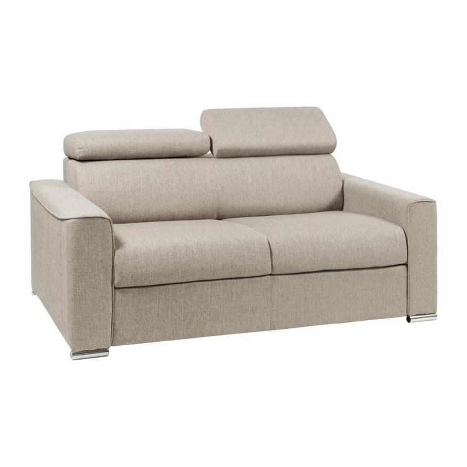 Schlafsofa 2-Sitzer - Liegefläche: 120 cm - Matratzenhöhe: 16 cm mit Memory Schaum - Stoff - Beige - VIZIR