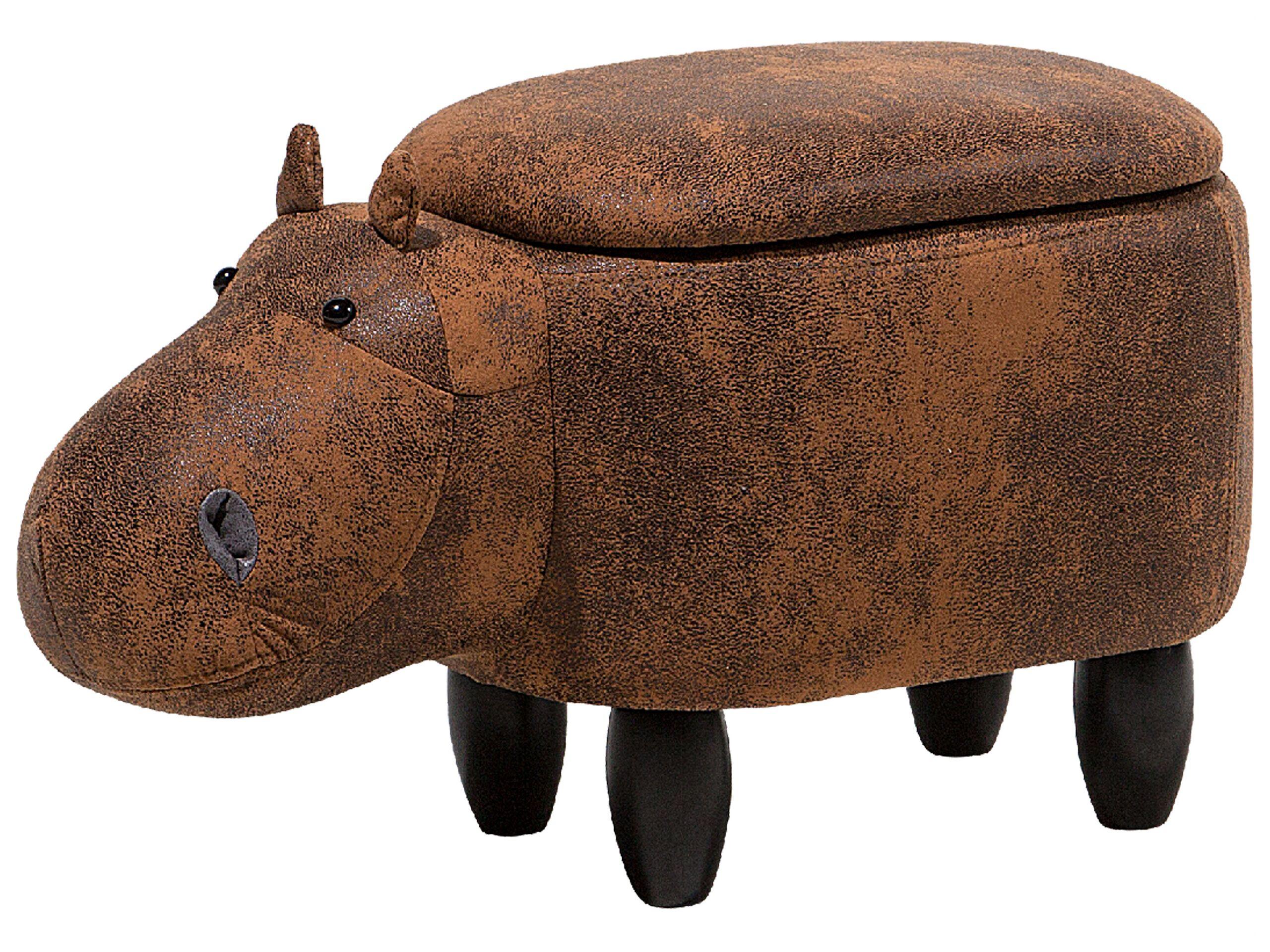 Beliani Hocker mit Stauraum aus Kunstleder Rustikal HIPPO  