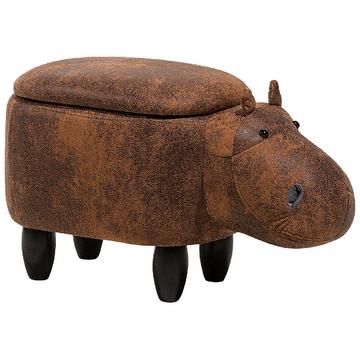 Tabouret de rangement animal en Cuir PU Rustique HIPPO