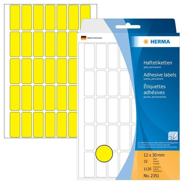 HERMA HERMA Etiketten 12×30mm 2351 gelb 1120 Stück  