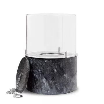 Edler Tischkamin aus Marmor Rund PINO M BLACK