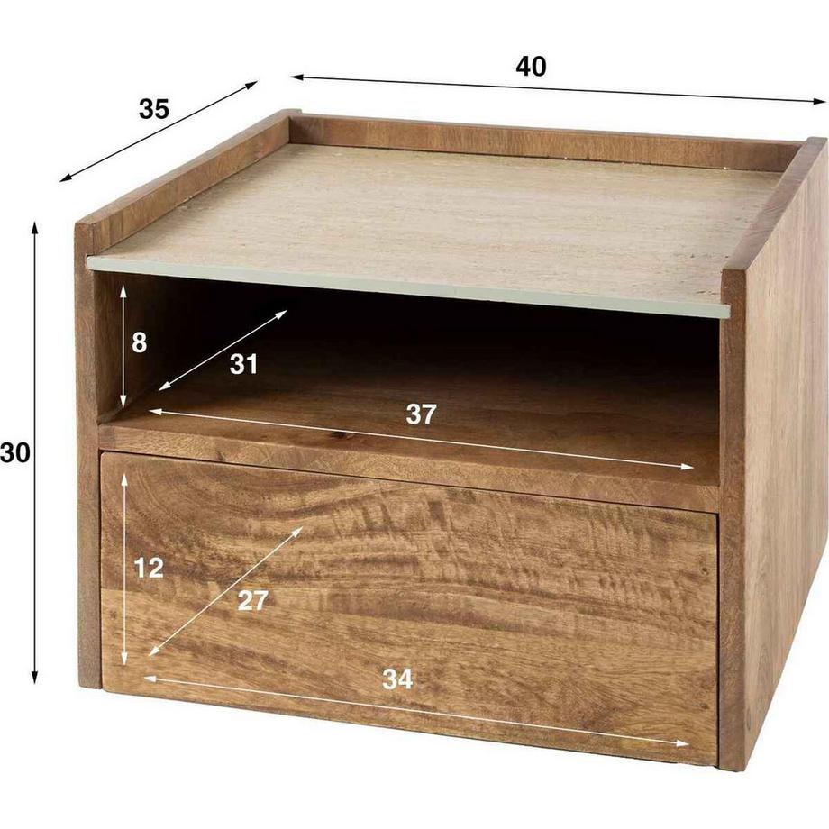 mutoni Table de nuit Nuovo Travertin II  