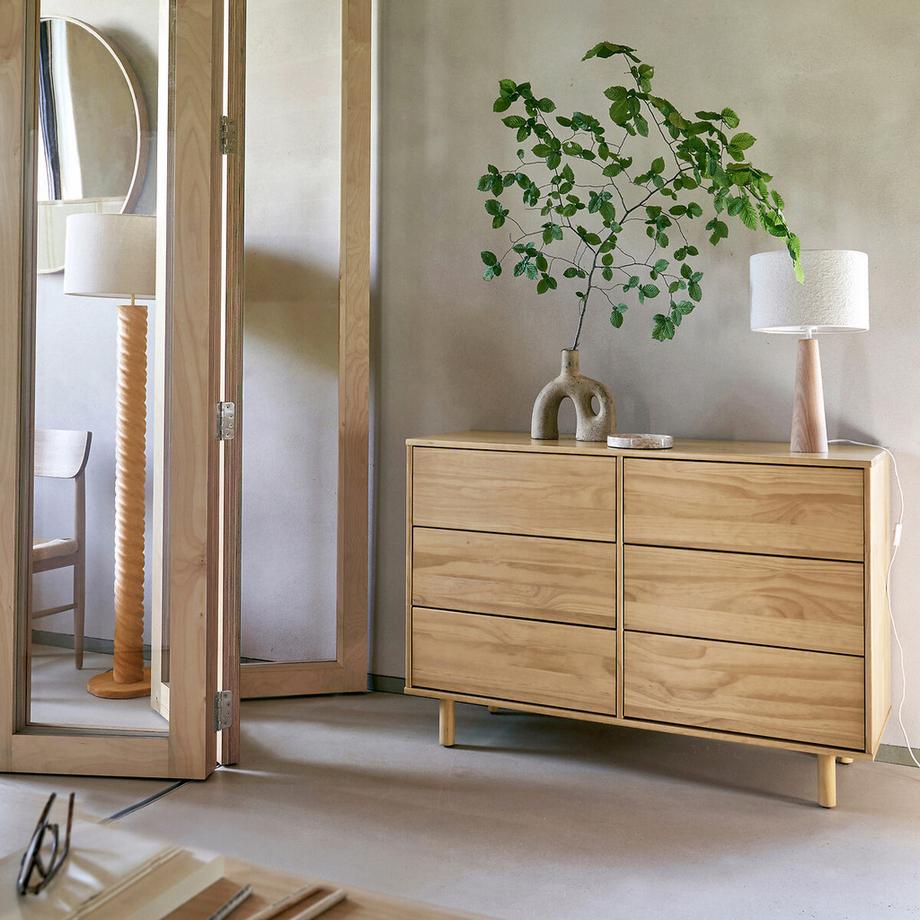 La Redoute Intérieurs Commode 6 tiroirs pin massif  