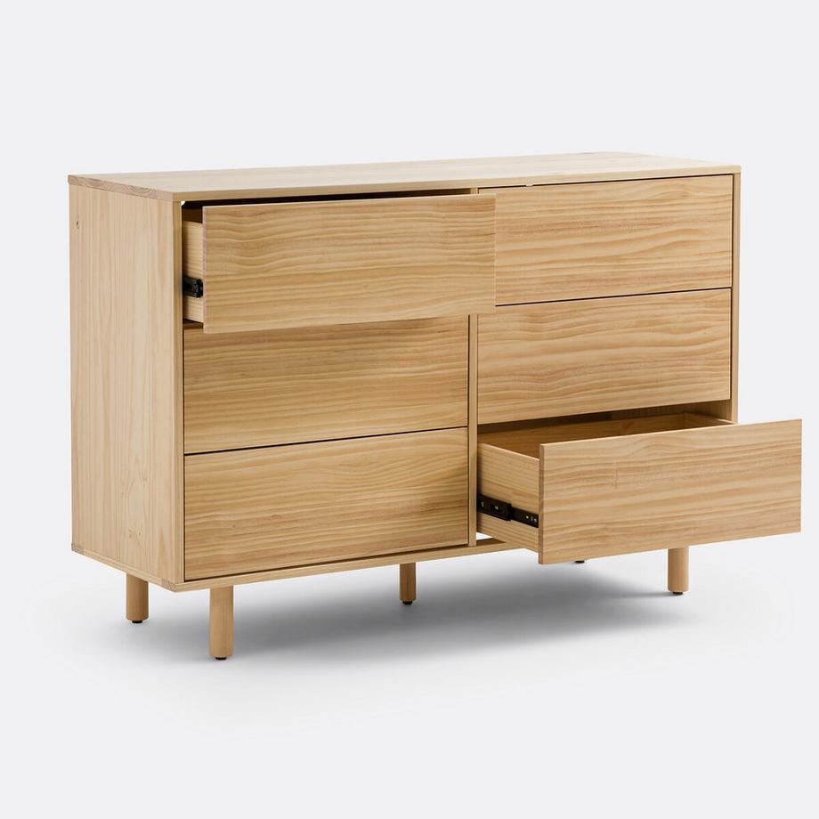 La Redoute Intérieurs Commode 6 tiroirs pin massif  