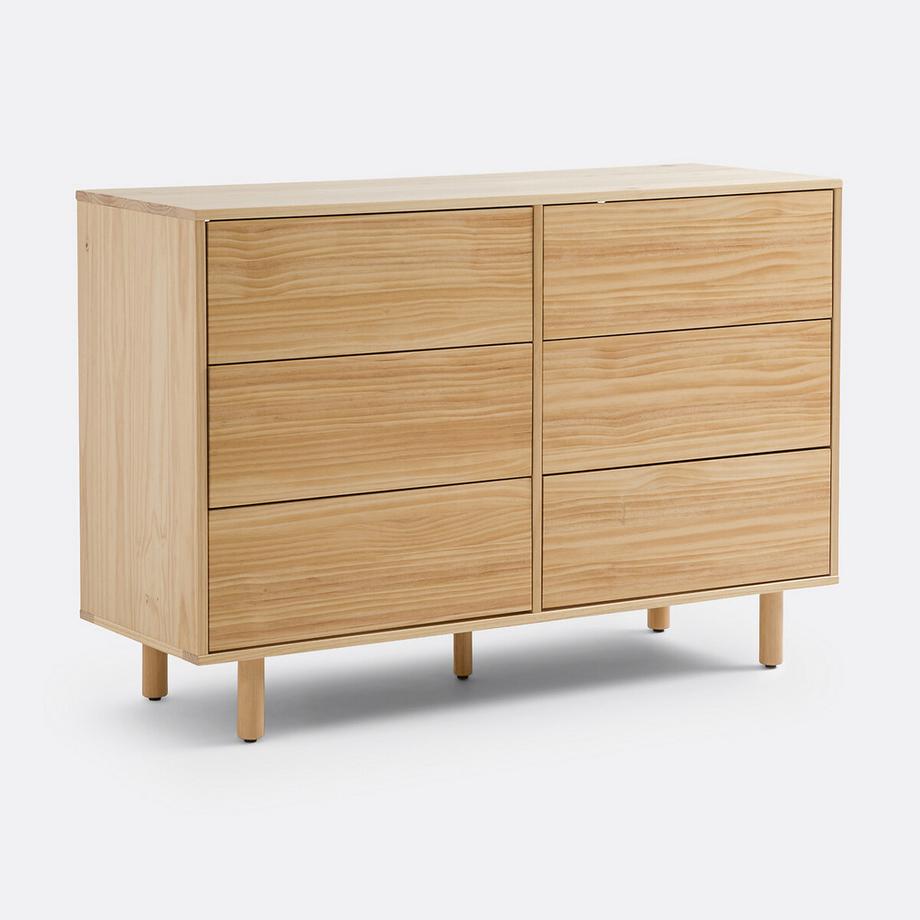 La Redoute Intérieurs Commode 6 tiroirs pin massif  