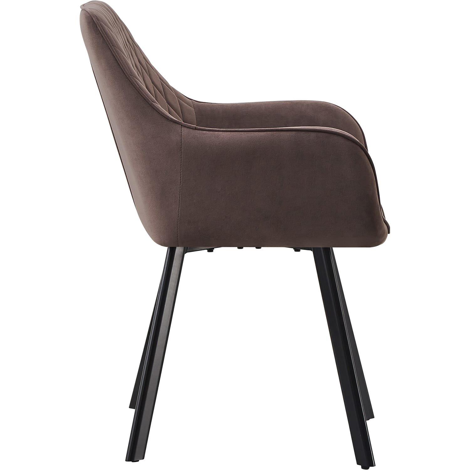 mutoni Chaise de salle à manger avec accoudoirs Trubstox marron (lot de 2)  