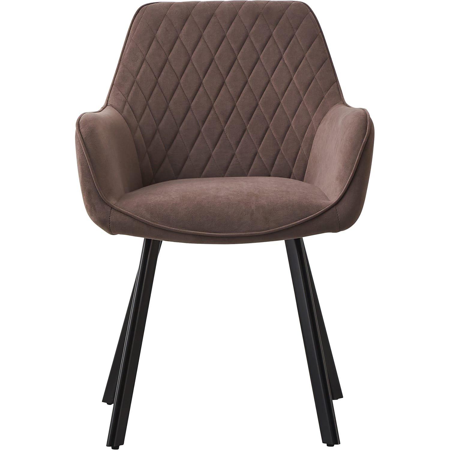 mutoni Chaise de salle à manger avec accoudoirs Trubstox marron (lot de 2)  