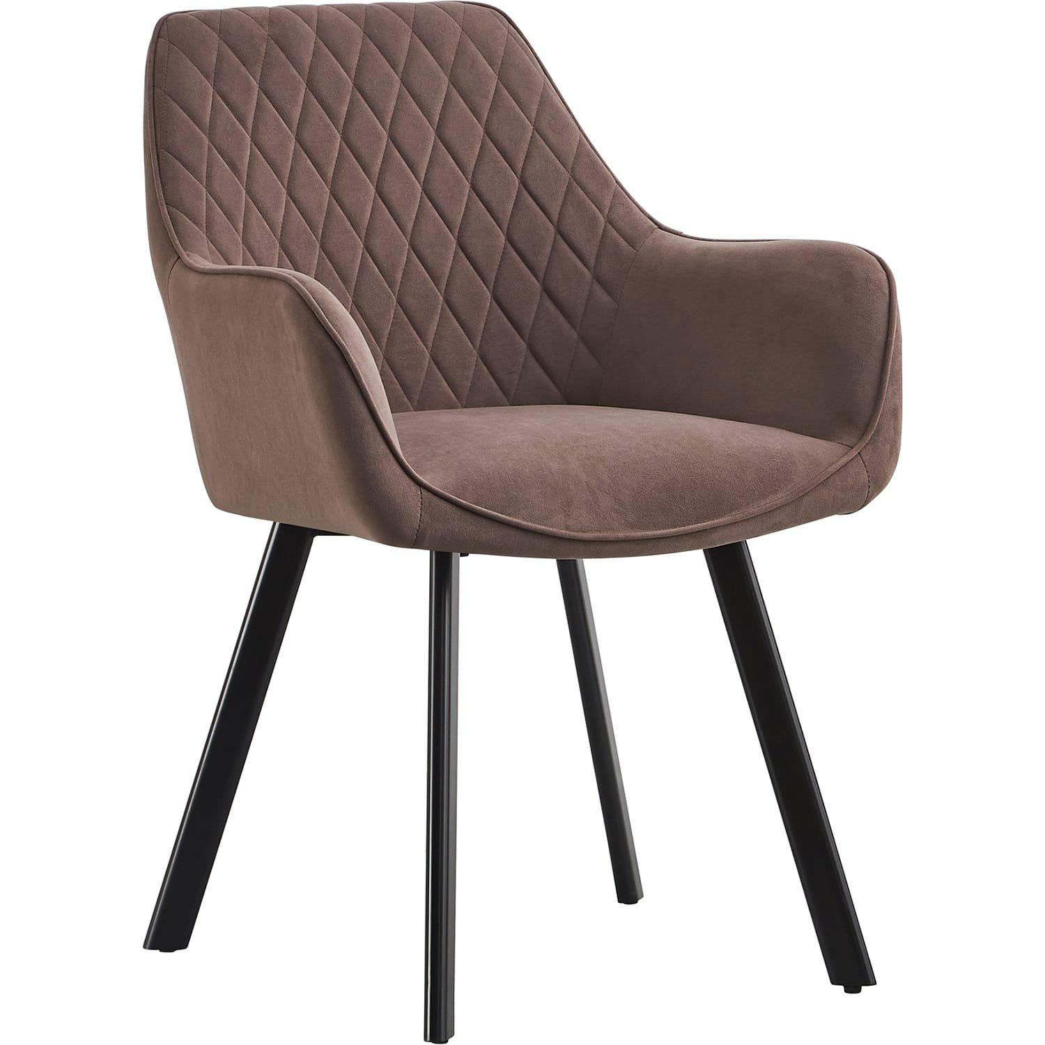 mutoni Chaise de salle à manger avec accoudoirs Trubstox marron (lot de 2)  