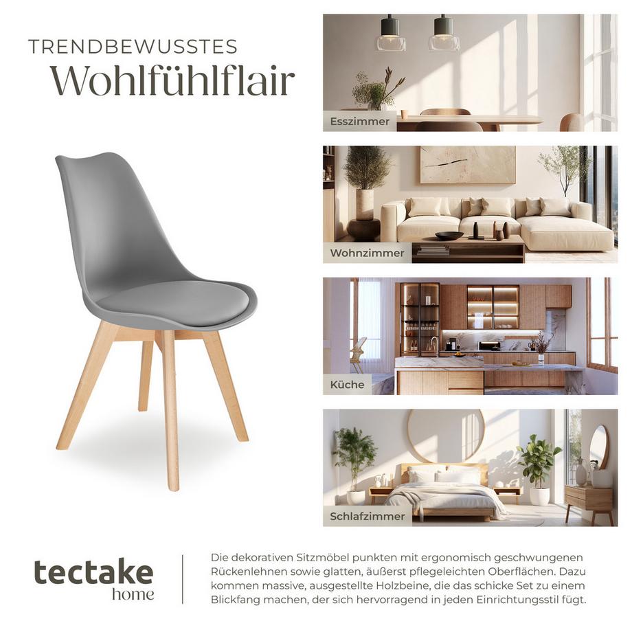 Tectake Set di sedie per sala da pranzo Friederike  Design scandinavo  