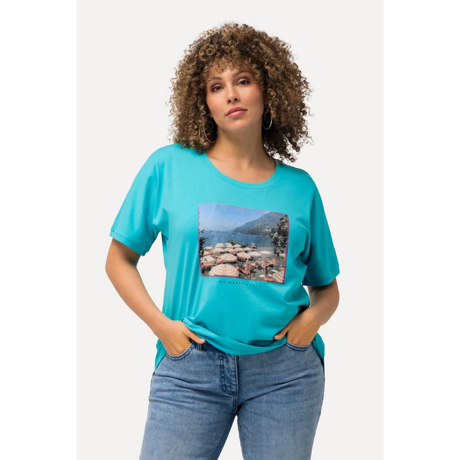 Ulla Popken T-shirt Oversize Imprimé Photo Col Rond Manches Courtes  