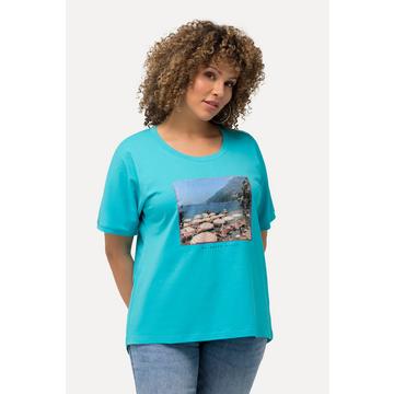 T-shirt oversize, imprimé plage, col rond et manches courtes