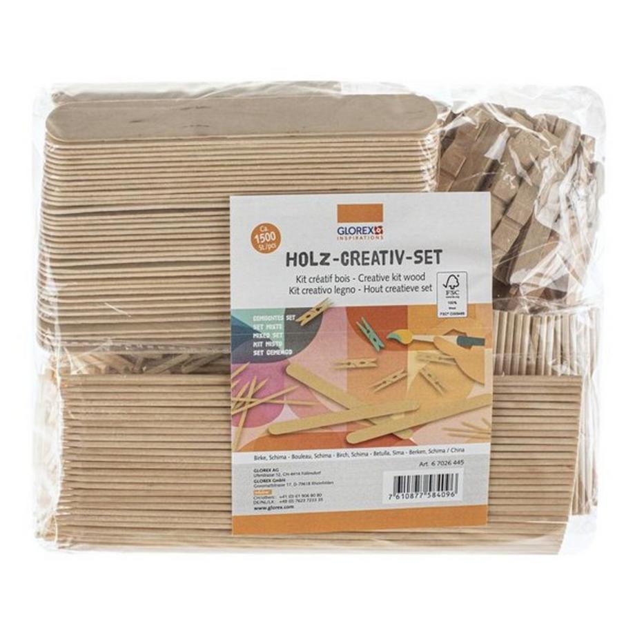 Glorex  Holzkleinteile Holz Creativ Set ca. 1500 Teile 