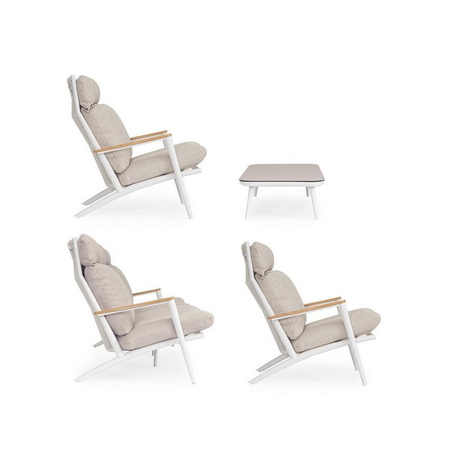 mutoni Gruppo di sedute Hibiscus bianco (set di 4)  