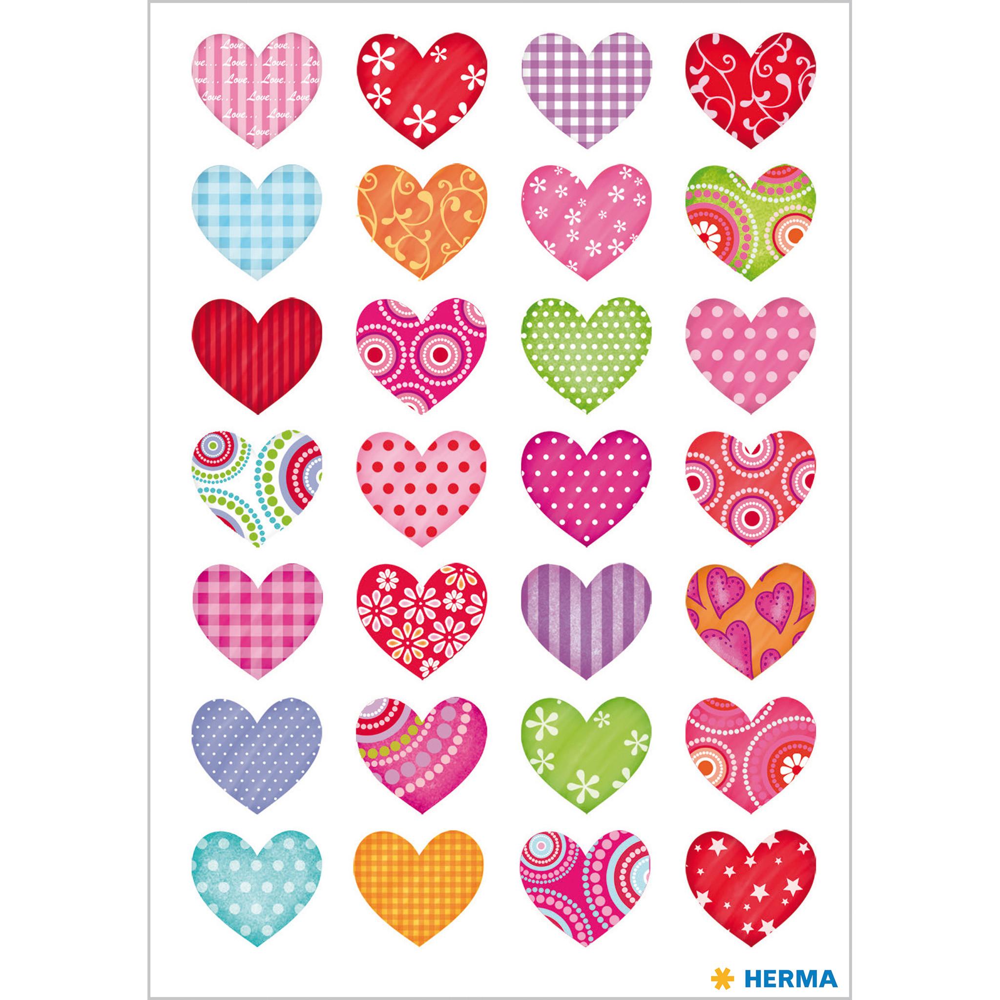 HERMA  HERMA Colourful hearts sticker decorativi Carta Multicolore Permanente 84 pz 