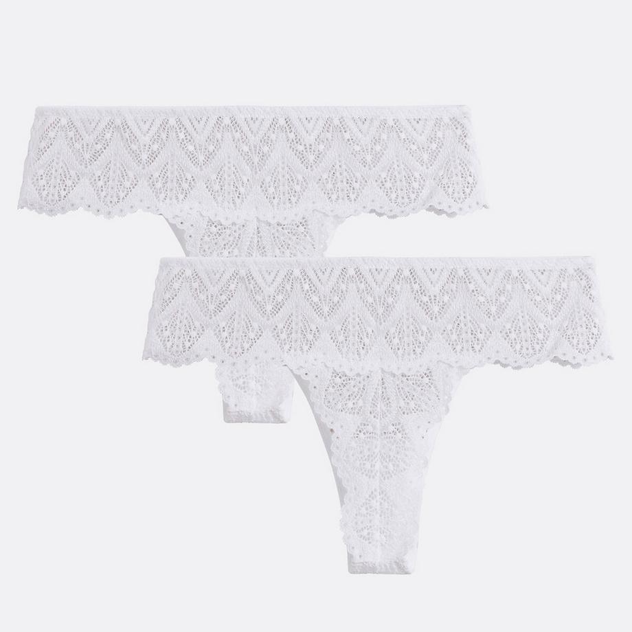 La Redoute Collections Lison 2er-Pack Spitzen-Tangas  