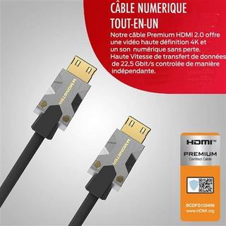 FIB-RMS-CH  Câble HDMI UHD 4K HDR Monster Cable M1000 22.5 Go/s 3m Noir 