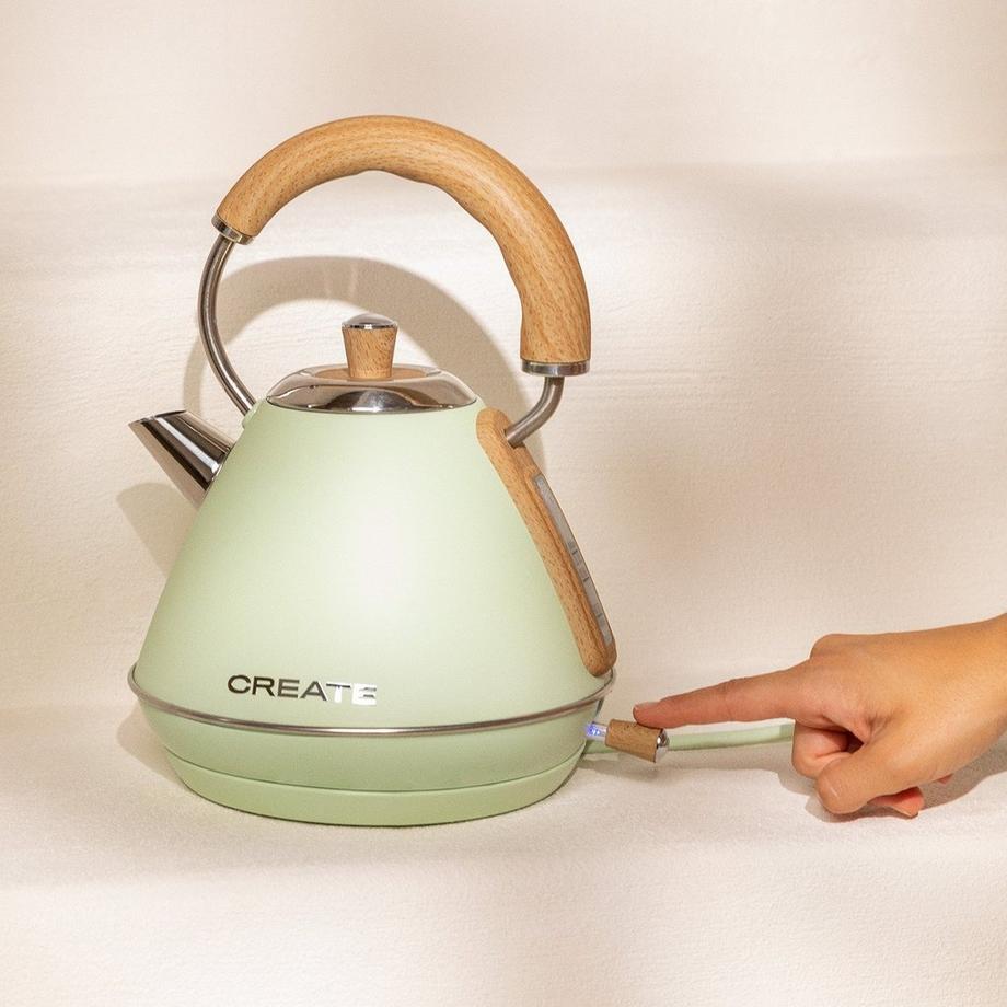 CREATE KETTLE RETRO M - Wasserkocher 1 L pastelgrün  