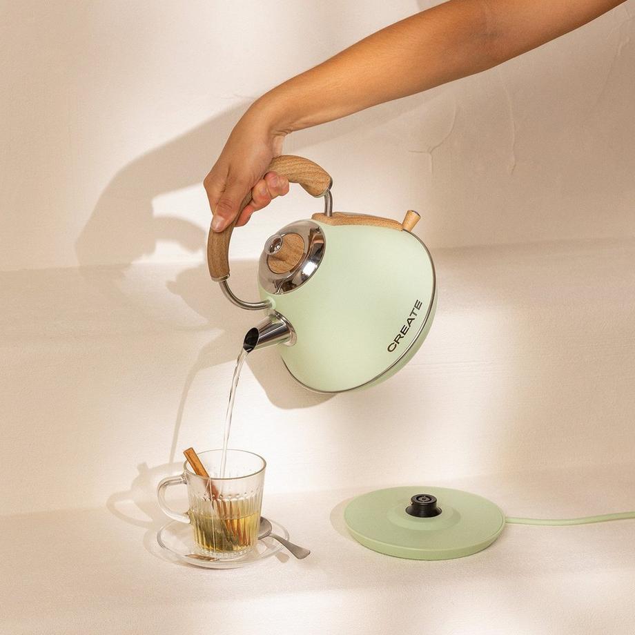 CREATE KETTLE RETRO M - Wasserkocher 1 L pastelgrün  