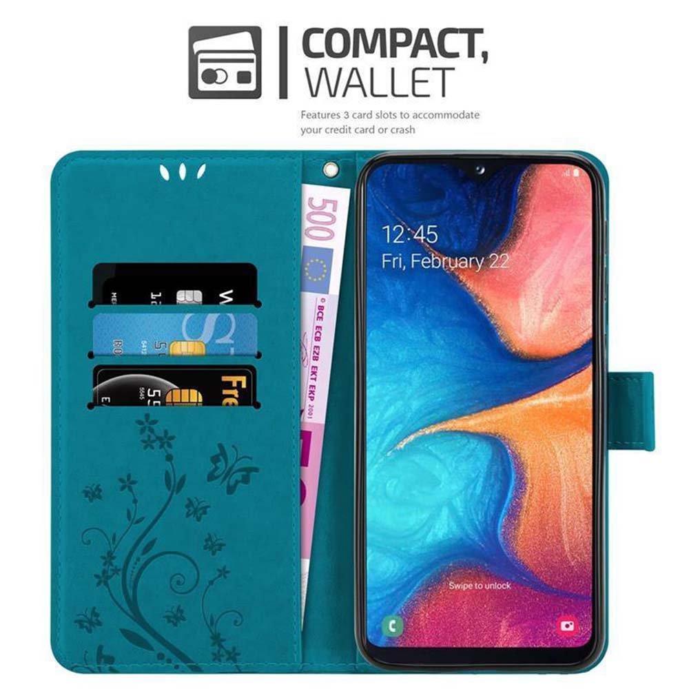 Cadorabo  Hülle für Samsung Galaxy A10e / A20e Blumen Design Magnetverschluss 