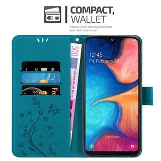 Cadorabo  Housse compatible avec Samsung Galaxy A10e / A20e - Coque de protection au design floral avec fermeture magnétique, fonction de support et emplacements pour cartes 