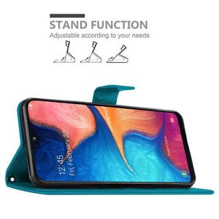 Cadorabo  Housse compatible avec Samsung Galaxy A10e / A20e - Coque de protection au design floral avec fermeture magnétique, fonction de support et emplacements pour cartes 