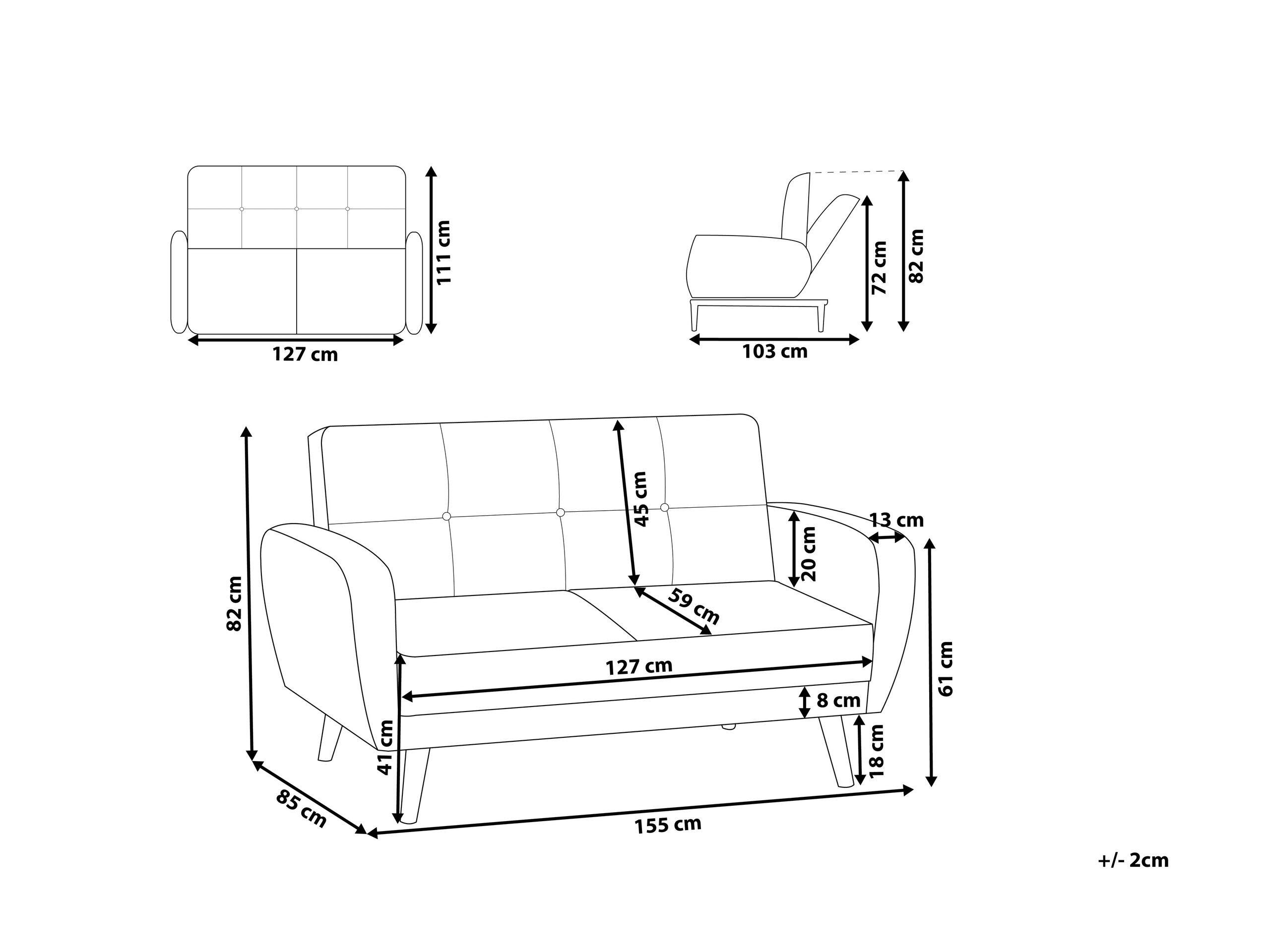 Beliani 2 Sitzer Sofa aus Polyester Klassisch FLORLI  