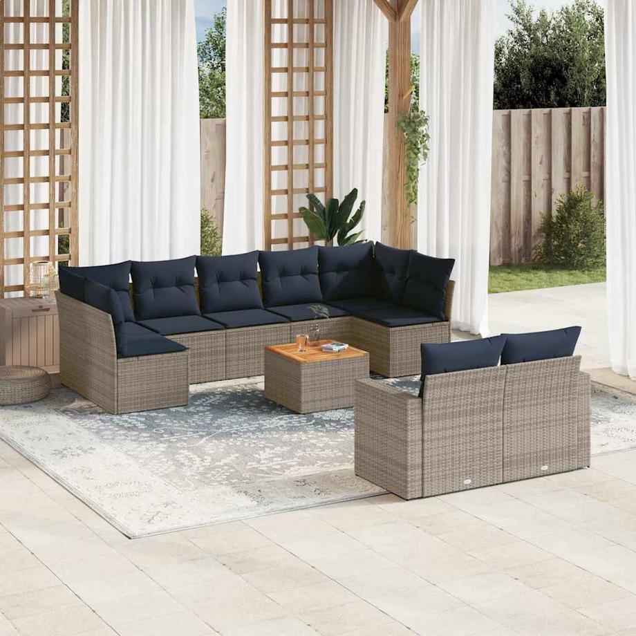 VidaXL set divano da giardino Polirattan  