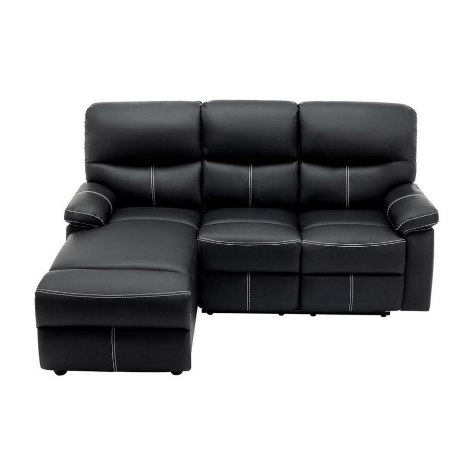 Vente-unique Divano relax in Similpelle Nero - Angolo a sinistra - CANBY  