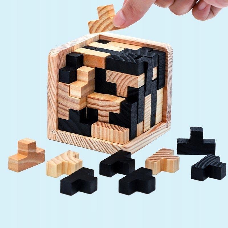 Gameloot  IQ Holzpuzzle, 3D - Würfel - Schwarz 