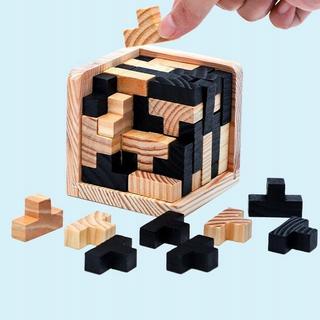 Gameloot  IQ Puzzle in legno, 3D - Cubo - Nero 