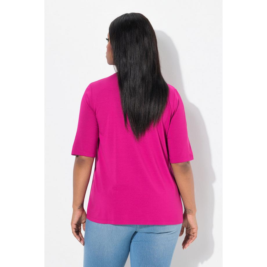 Ulla Popken T-shirt 2 en 1 Rayé Col Rond Manches Courtes  