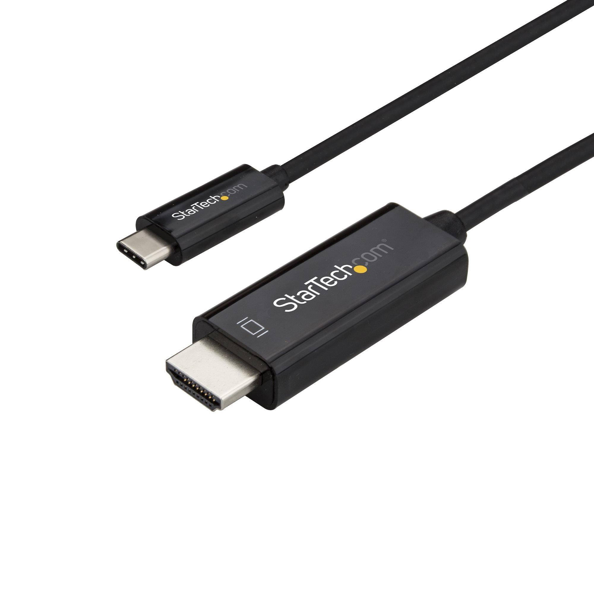 STARTECH.COM  StarTech.com Adaptateur USB-C vers HDMI 1m - Câble Vidéo USB Type-C Vidéo DP Alt Mode vers HDMI 2.0 - Câble d'Écran DP 1.2 HBR2 4K 60 Hz - Compatible Thunderbolt 3 - Noir 