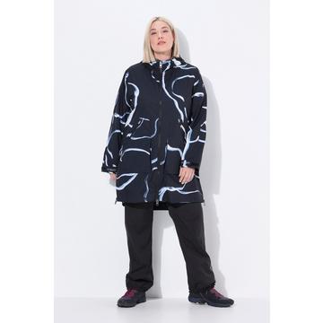 Veste de pluie imperméable, capuche et fermeture zippée de chaque côté, coupe évasée